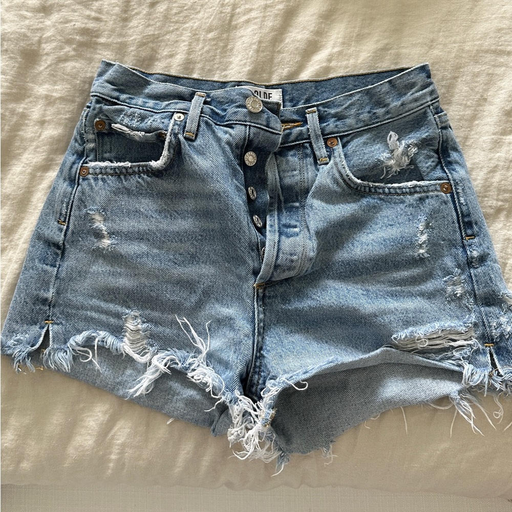 AGOLDE Distressed Denim Shorts